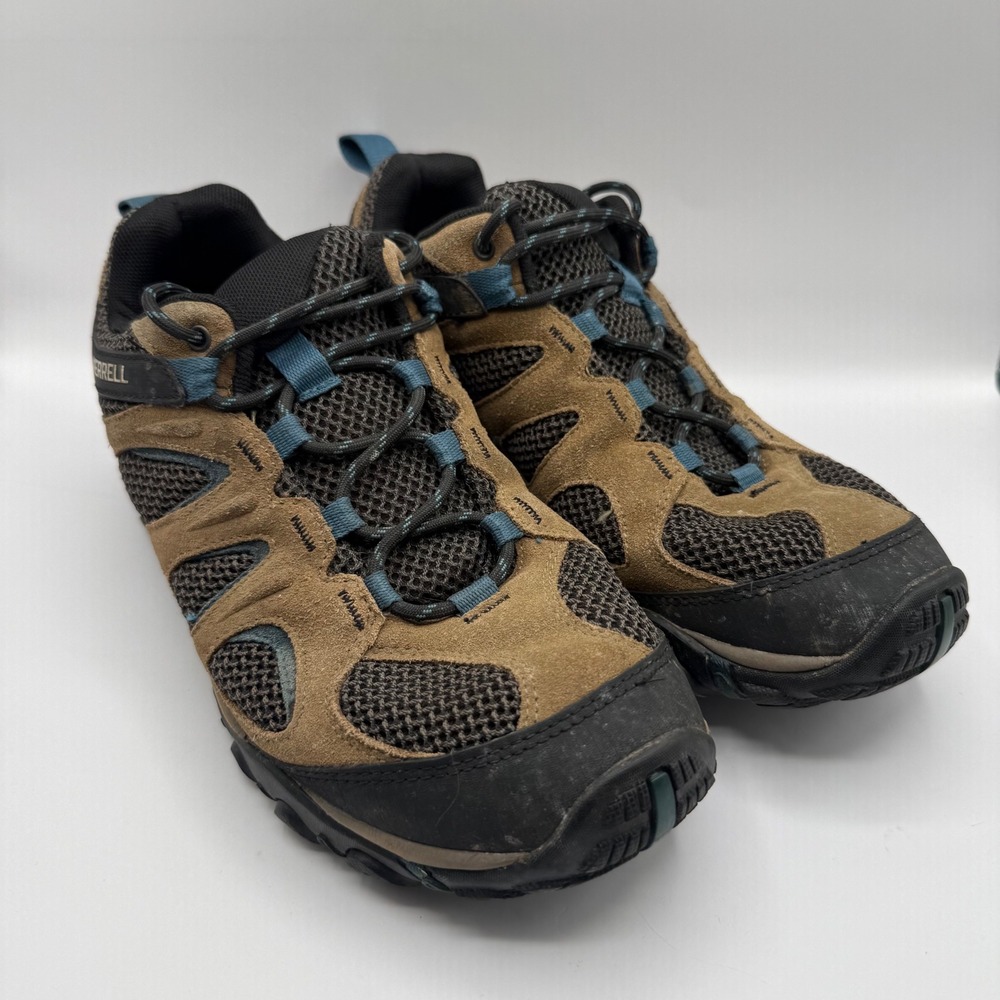 Merrell Chameleon Prime Stretch Mens Hiking Shoes Brown Suede Bungee Laces 2918